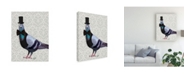 Trademark Global Fab Funky Pigeon in Waistcoat and Top Hat Canvas Art - 27" x 33.5"